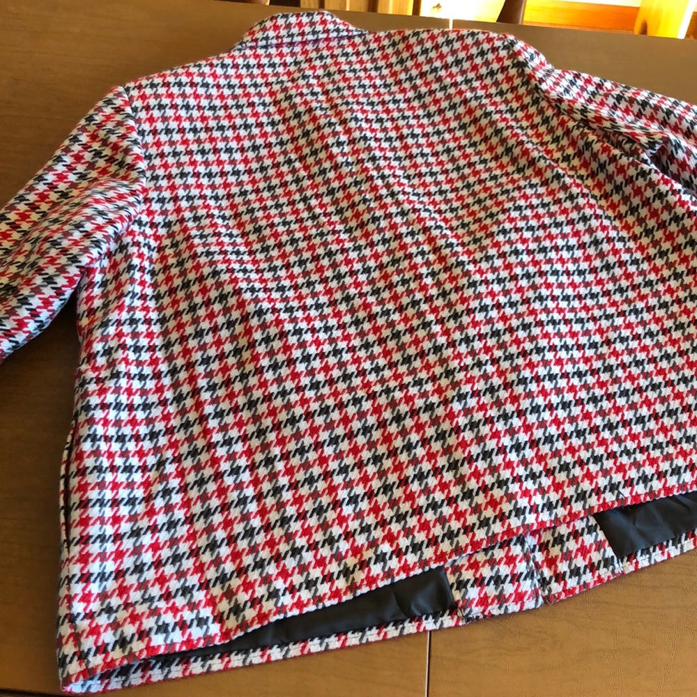 Koret Red & Black Houndstooth Button Front Coat 3x - image 6